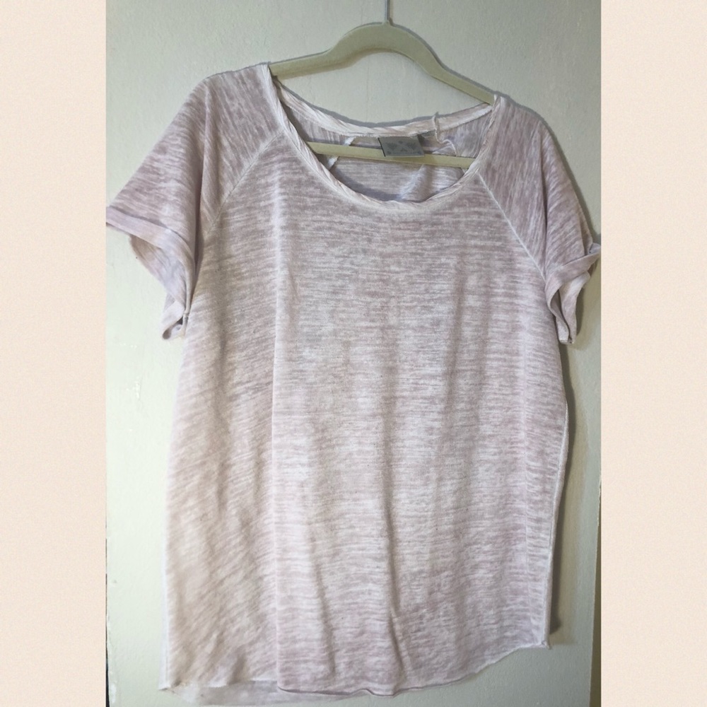1XL Dantelle soft pink, airy weave, short-sleeved shirt